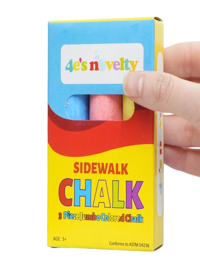 4E's Novelty 12 Boxes Sidewalk Chalk Individually Wrapped Party Favors for Kids Bulk, 3 Jumbo Sticks In Each Box, Easter Basket Stuffers, Goodie Bag Fillers Toddlers Summer Gift Toy - Image 2